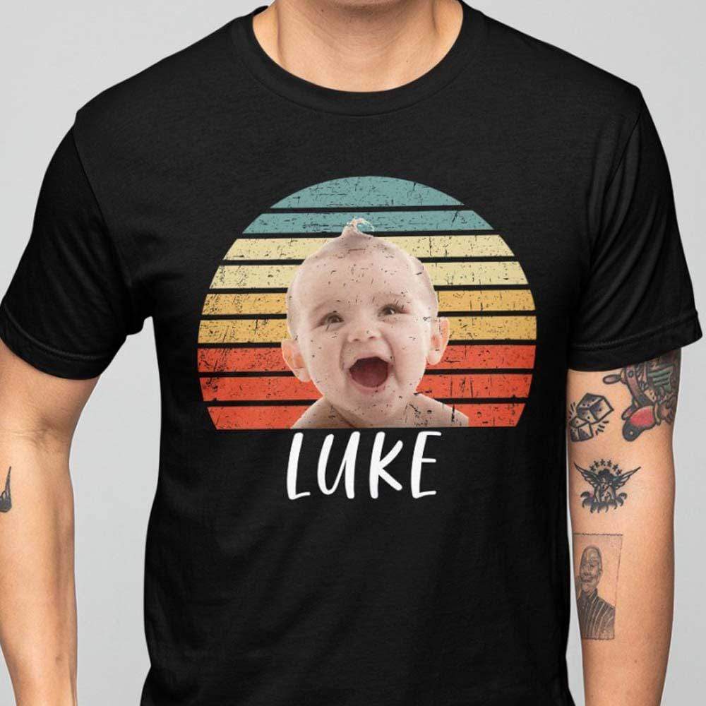 GeckoCustom Custom Vintage Retro Photo Shirt, Custom Face Shirt, Photo Print Shirt Unisex T-Shirt / Black / S