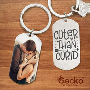 GeckoCustom Cuter Than Cupid Valentine Metal Keychain HN590