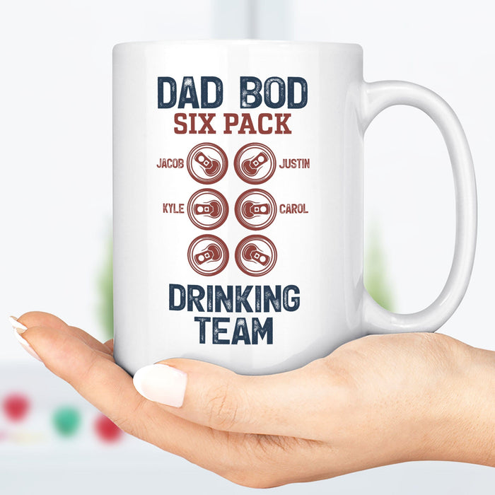 GeckoCustom Dad Bod Six Pack Drinking Team Personalized Custom Family Mug C320