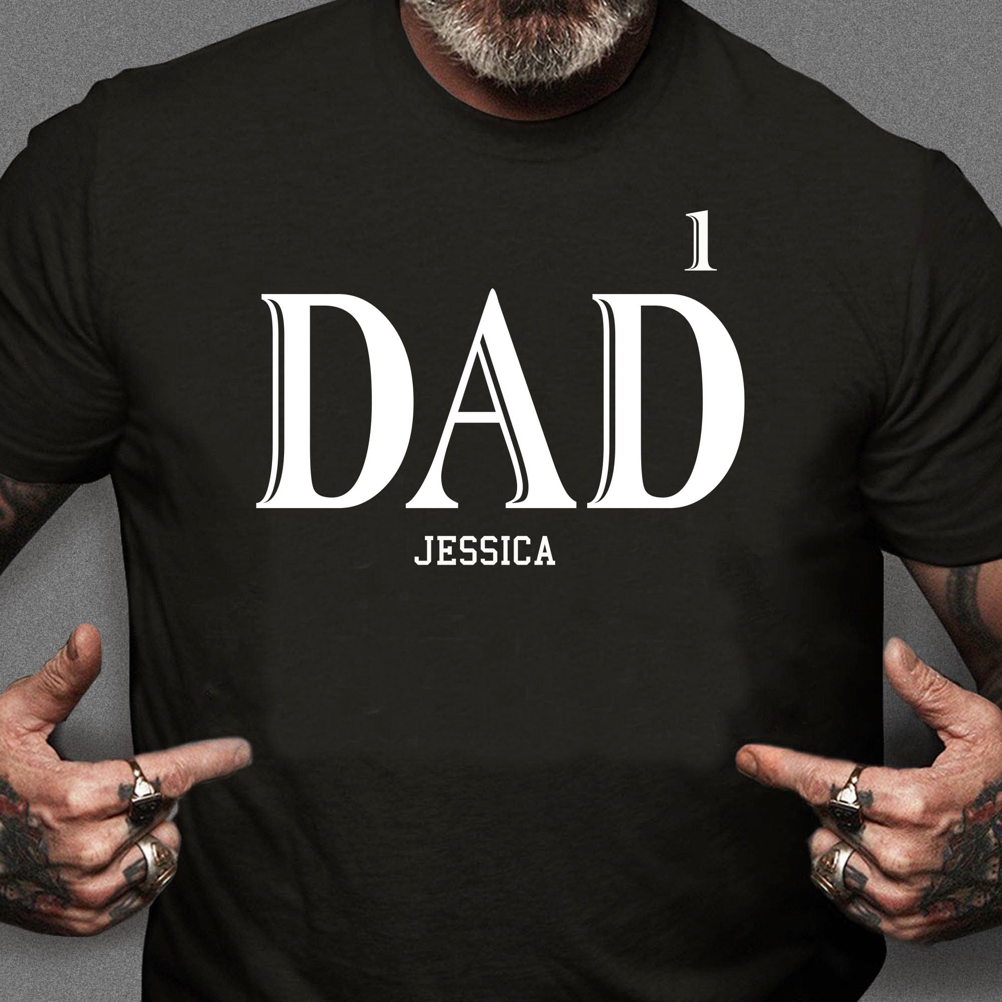 GeckoCustom Dad Custom Kids Names Personalized Custom Father's Day Shirt H319 Basic Tee / Black / S