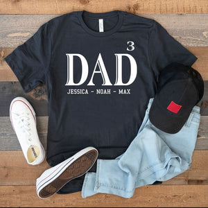 GeckoCustom Dad Custom Kids Names Personalized Custom Father's Day Shirt H319 Premium Tee (Favorite) / P Black / S