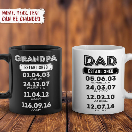 GeckoCustom Dad Established Family Coffee Mug, HN590