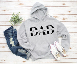 GeckoCustom Dad Text Father's Day Gift Family Shirt, HN590 Pullover Hoodie / Sport Grey Color / S