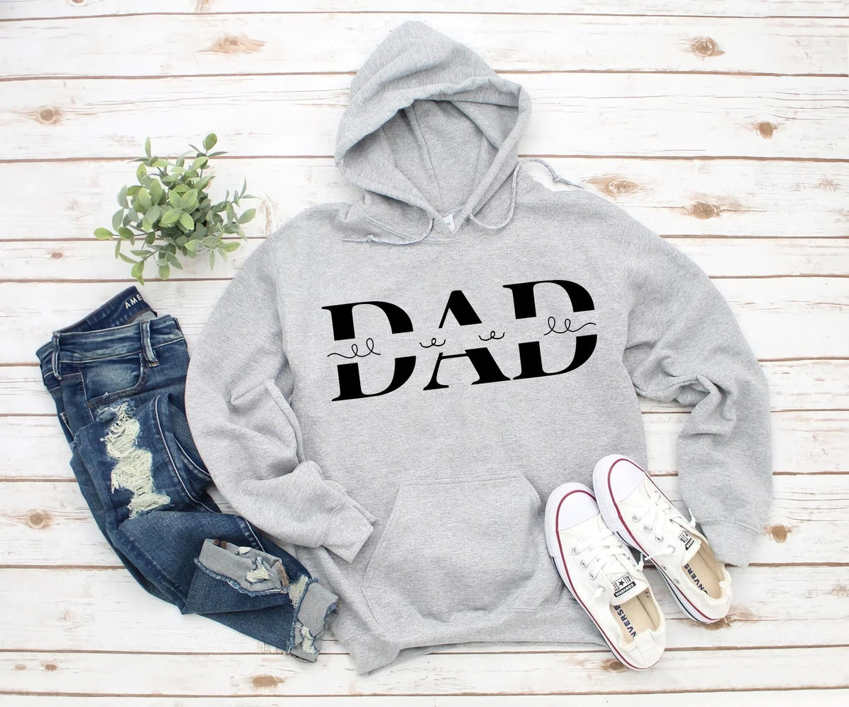 GeckoCustom Dad Text Father's Day Gift Family Shirt, HN590 Pullover Hoodie / Sport Grey Color / S