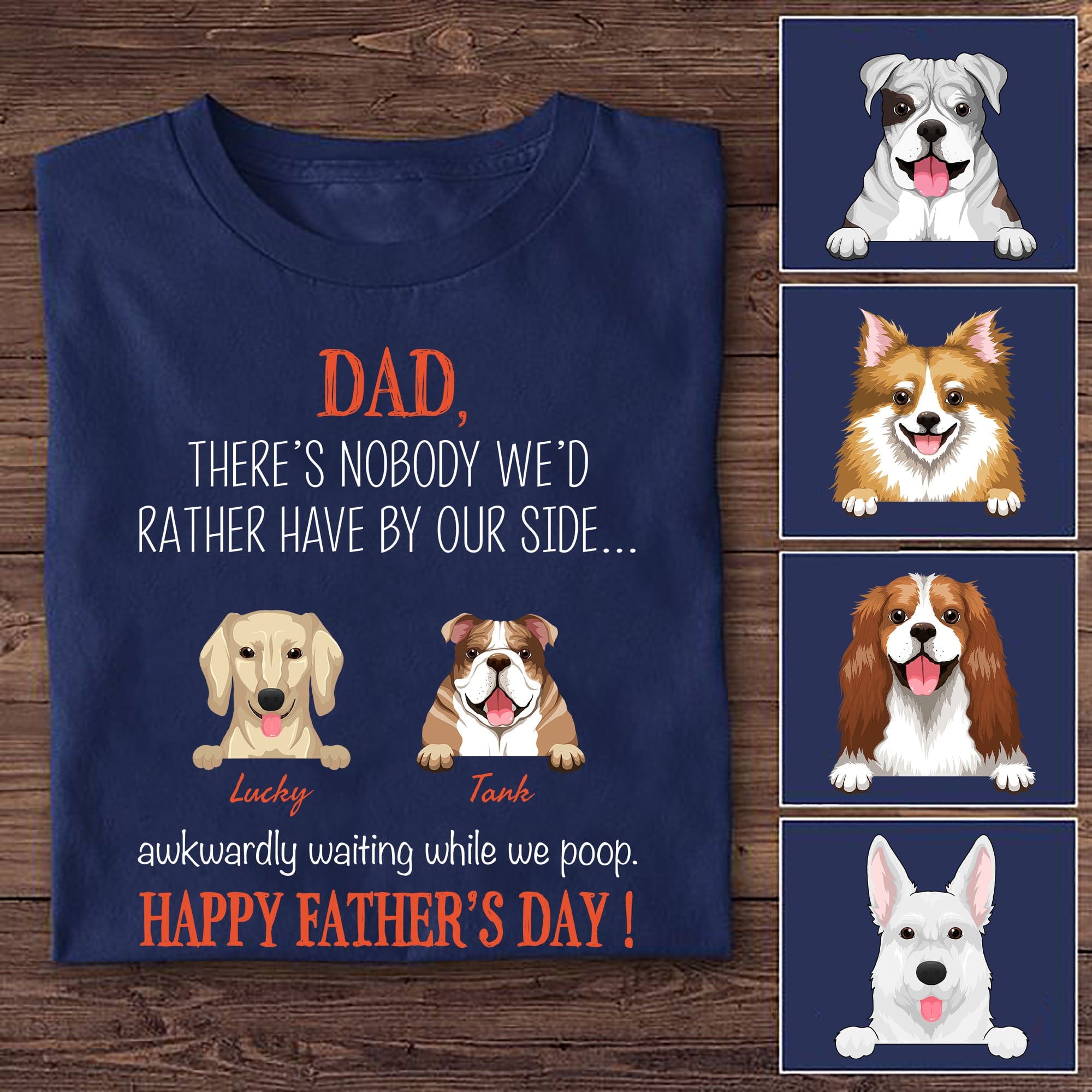 GeckoCustom Dad There's Nobody I'd Rather Have By My Side Custom Dog Dad Shirt C201 Basic Tee / Black / S