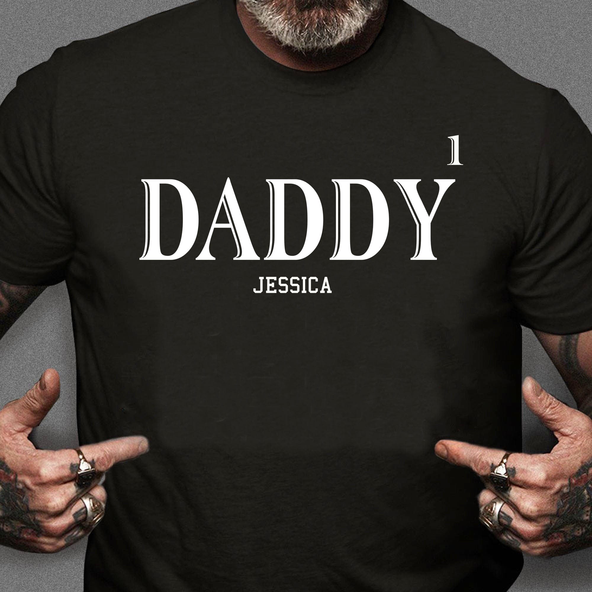 GeckoCustom Daddy Custom Kids Names Personalized Custom Father's Day Shirt H319