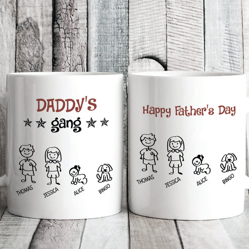 GeckoCustom Daddy‘s Gang Personalized Custom Father's Day Birthday Mug C344 11oz