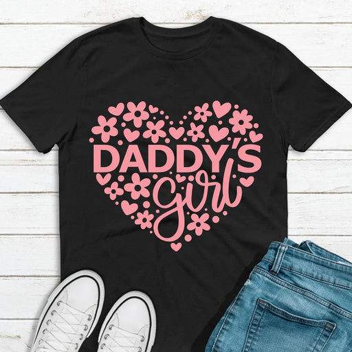 GeckoCustom Daddy's Girl Father's Day Gift Family Shirt, HN590 Basic Tee / Black / S