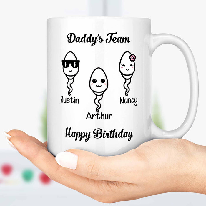 GeckoCustom Daddy's Team Personalized Custom Father's Day Mug C308