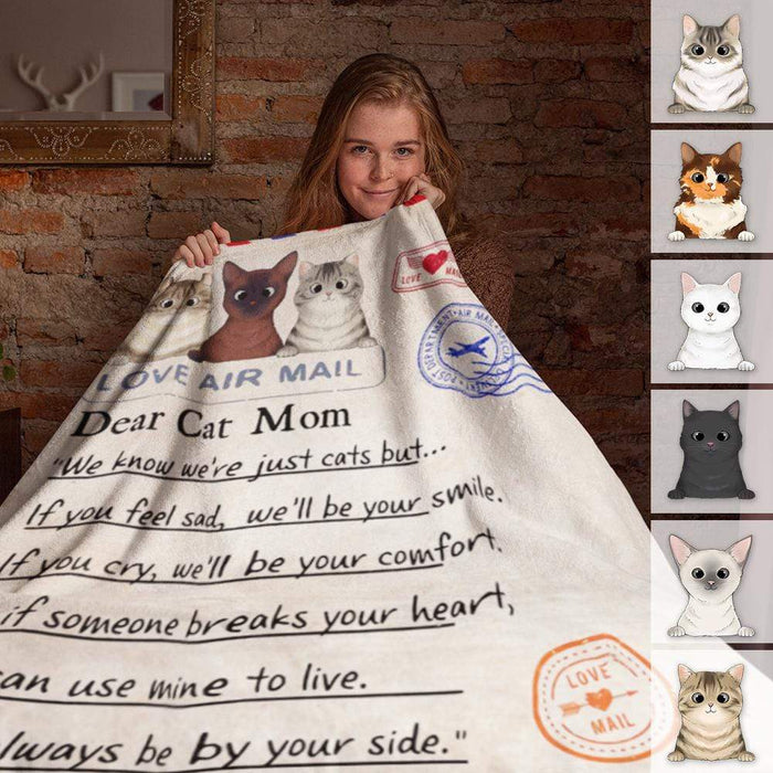 GeckoCustom Dear Cat Mom/Dad We Know We’re Just Cat Blanket, Cat Lover Gifts HN590