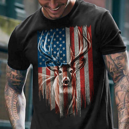 GeckoCustom Deer Flag America Front Hunting Shirt HN590