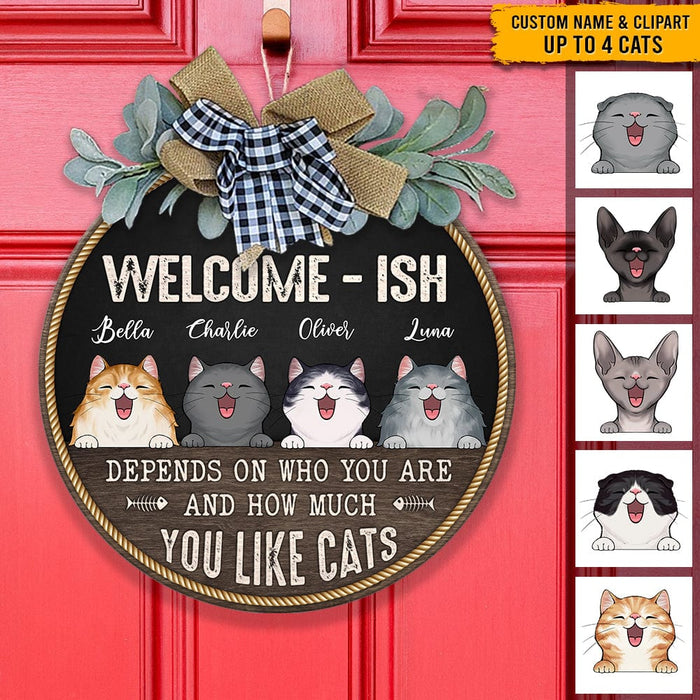 GeckoCustom Depends On Who You Are And How Much You Like Cat Door Sign N369 HN590