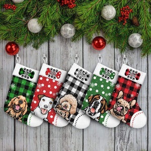 GeckoCustom Dog Bone Christmas Dog Stocking HN590 Pack 1 / 10 Inch / Dog Clipart