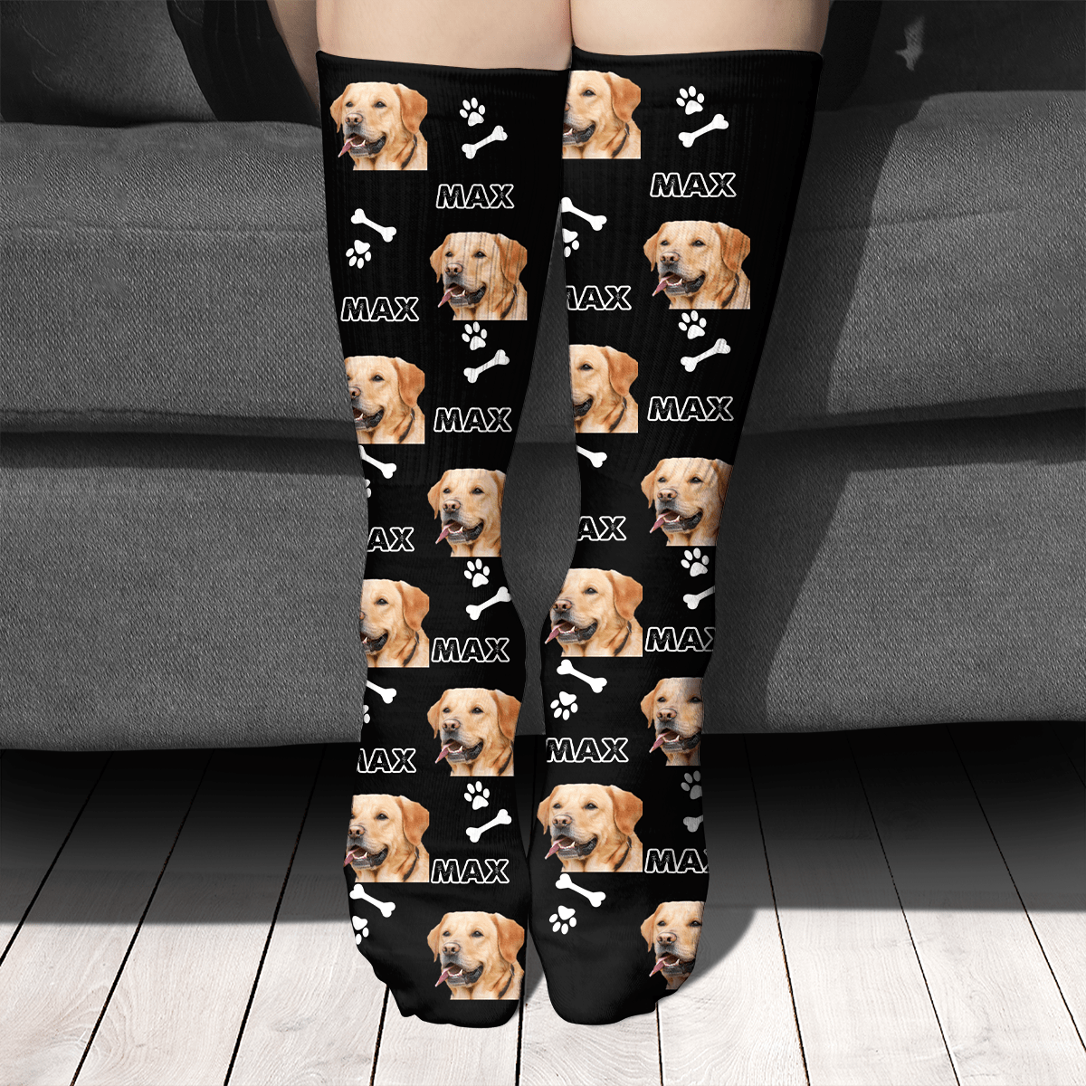 GeckoCustom Custom Dog Cat Photo Socks, Personalized Gift For Dog Cat Lovers, SG02