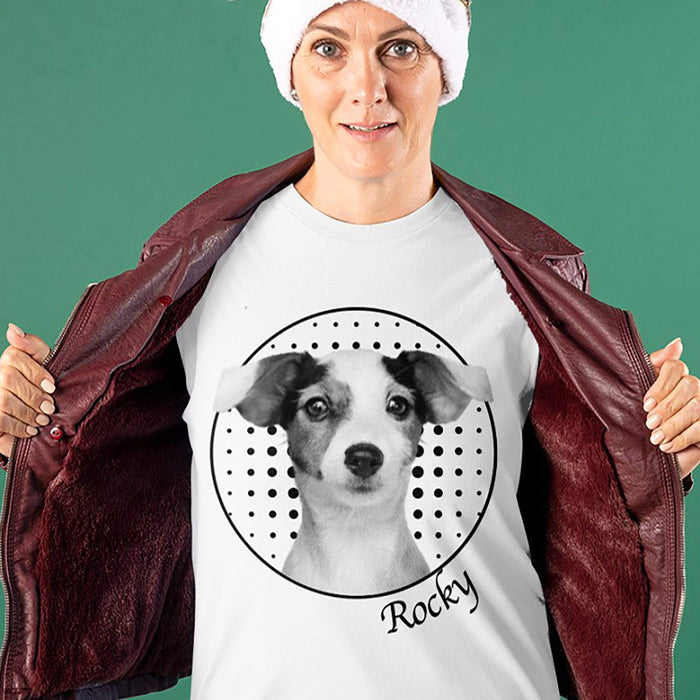 GeckoCustom Dog Cat Face Photo Shirt, Custom Dog Photo Light Color T Shirt SG02 Women T Shirt / Sport Grey Color / S