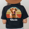 GeckoCustom Dog Cat Vintage Retro Photo Shirt Personalized Custom Photo Dog Cat Pet Backside Shirt C548