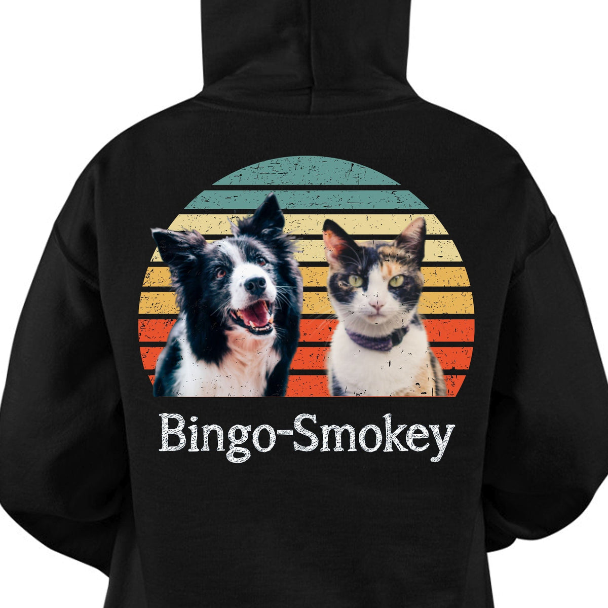 GeckoCustom Dog Cat Vintage Retro Photo Shirt Personalized Custom Photo Dog Cat Pet Backside Shirt C548