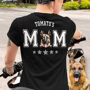 GeckoCustom Dog Dad Dog Mom Personalized Custom Dog Backside Shirt C439 Women Tee / Black Color / S