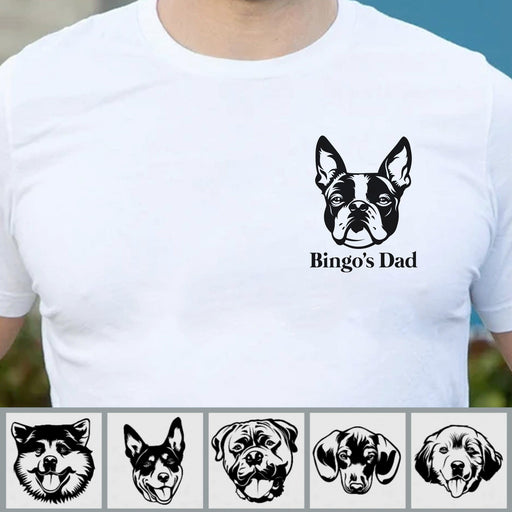 GeckoCustom Dog Dad Dog Mom Personalized Custom Photo Dog Head Shirt C551 Basic Tee / White / S