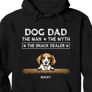 GeckoCustom Dog Dad The Man The Myth The Snack Dealer Personalized Custom Dog Dad Shirt C542V1 Pullover Hoodie / Black Colour / S