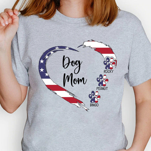 GeckoCustom Dog Mom 4th Of July Personalized Custom Dog Bright Shirt C399 Basic Tee / White / S