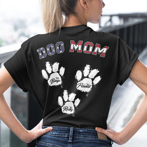 GeckoCustom Dog Mom Dog Dad Personalized Custom Dog Backside Shirt C410 Basic Tee / Black / S