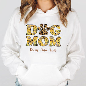 GeckoCustom Dog Mom Sunflower Leopard Custom Shirt C223 Pullover Hoodie / White Colour / S