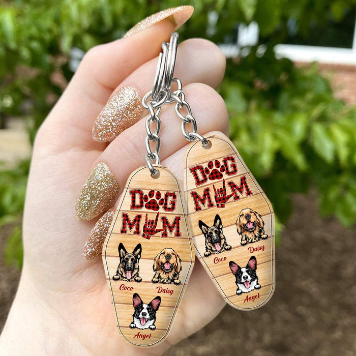 GeckoCustom Dog Mom Vintage Keychain, Dog Lover Gift, Custom Dog Breed HN590 2 Pieces / 3"H x 1.5"W