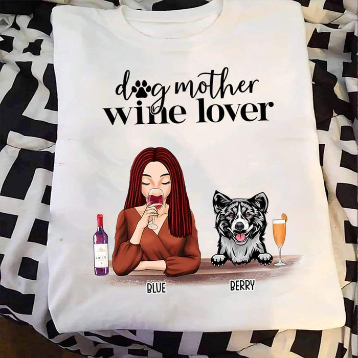 GeckoCustom Dog Mother Wine lover Dog T-shirt, Dog Lover Gift, Custom Dog Breed HN590 Premium Tee / White / S