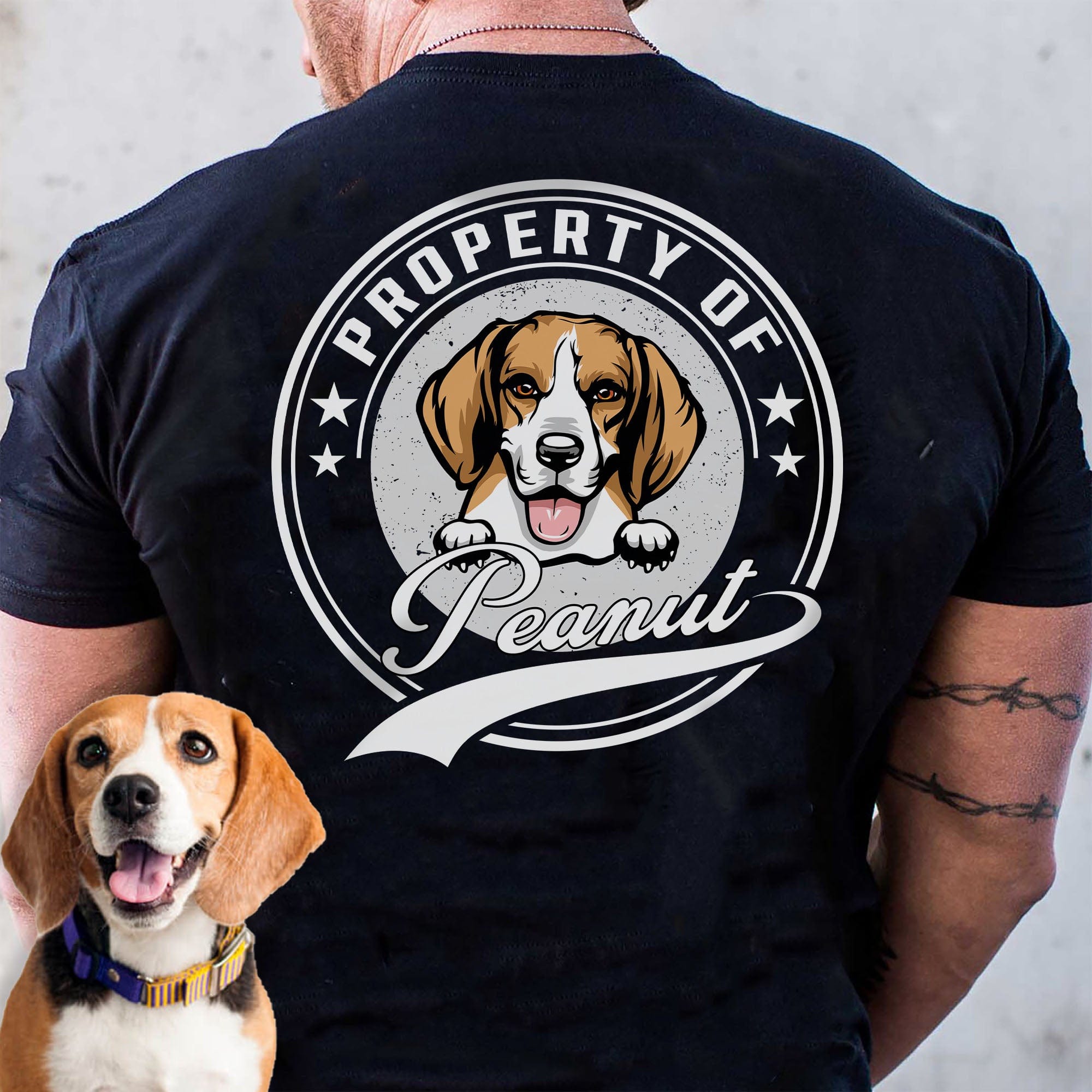 GeckoCustom Dog Property Personalized Custom Dog Backside Shirt C370 Basic Tee / Black / S