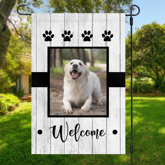 GeckoCustom Dog Welcome Custom Garden Flag H178 12"x18"