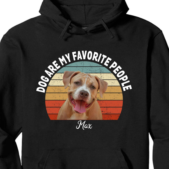 GeckoCustom Dogs Are My Favorite People Vintage Retro Photo Shirt, Personalized Custom Photo Shirt H458