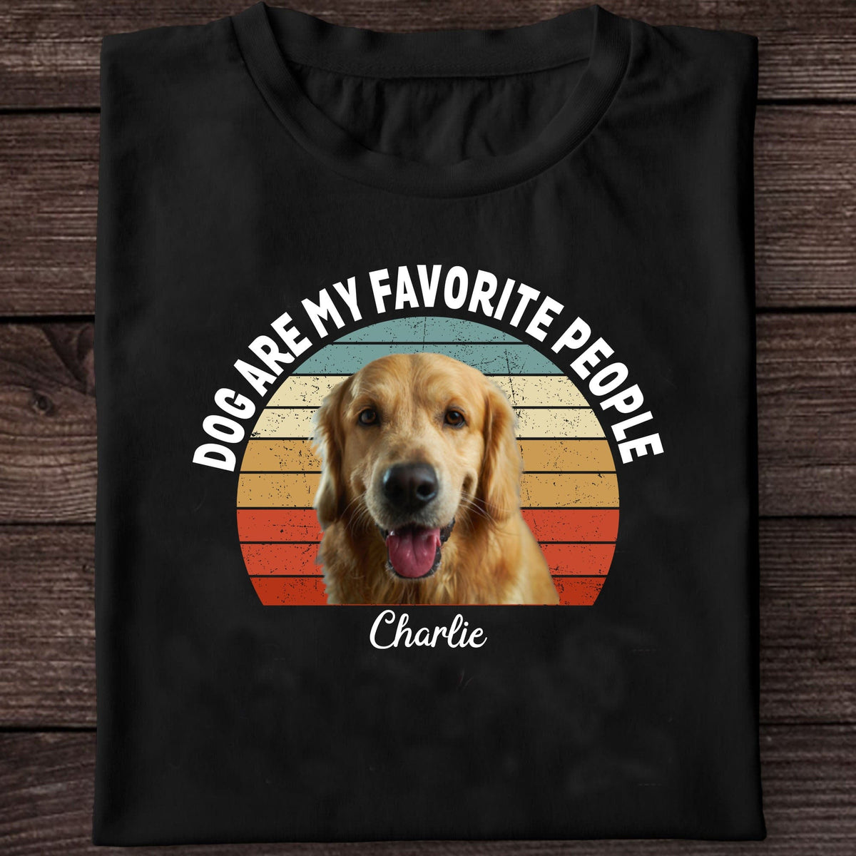 GeckoCustom Dogs Are My Favorite People Vintage Retro Photo Shirt, Personalized Custom Photo Shirt H458