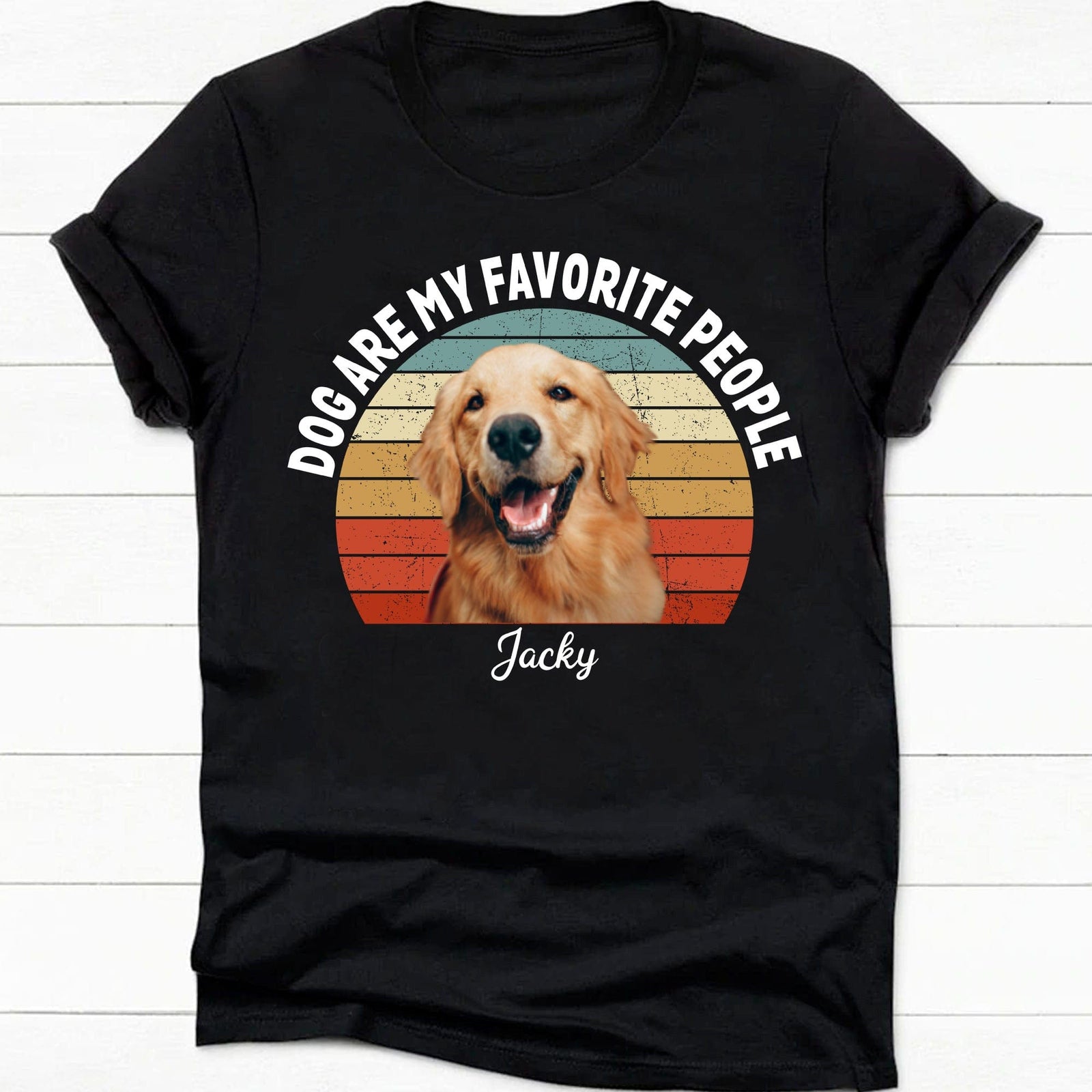 GeckoCustom Dogs Are My Favorite People Vintage Retro Photo Shirt, Personalized Custom Photo Shirt H458