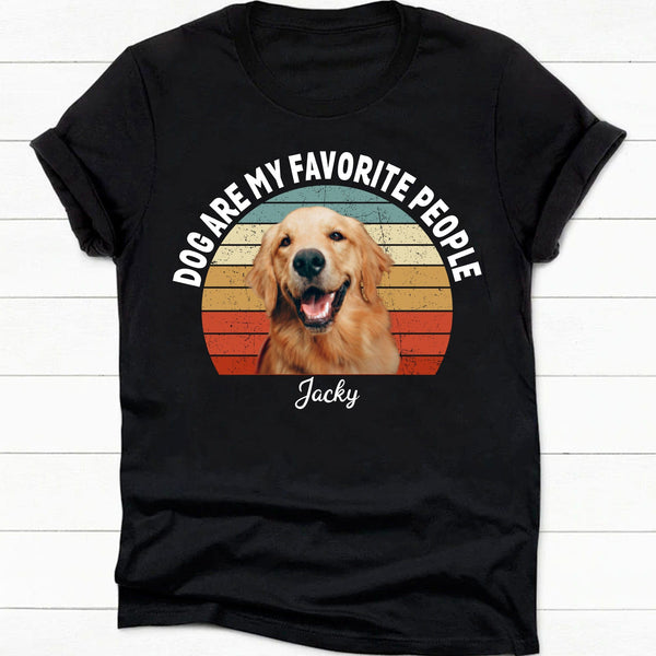 Dogs Are My Favorite People Vintage Retro Photo Shirt