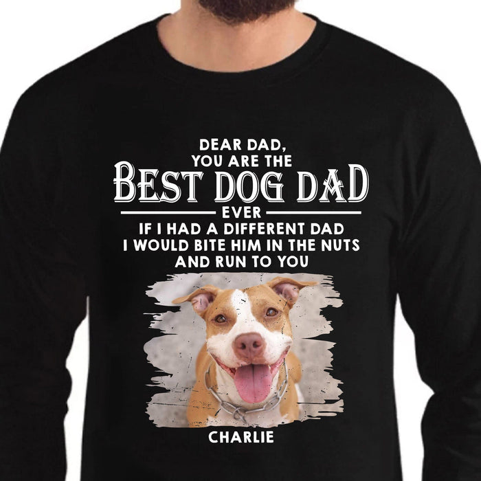 GeckoCustom Dogs Run To You Personalized Custom Photo Dog Dad Shirt C606 Long Sleeve / Colour Black / S