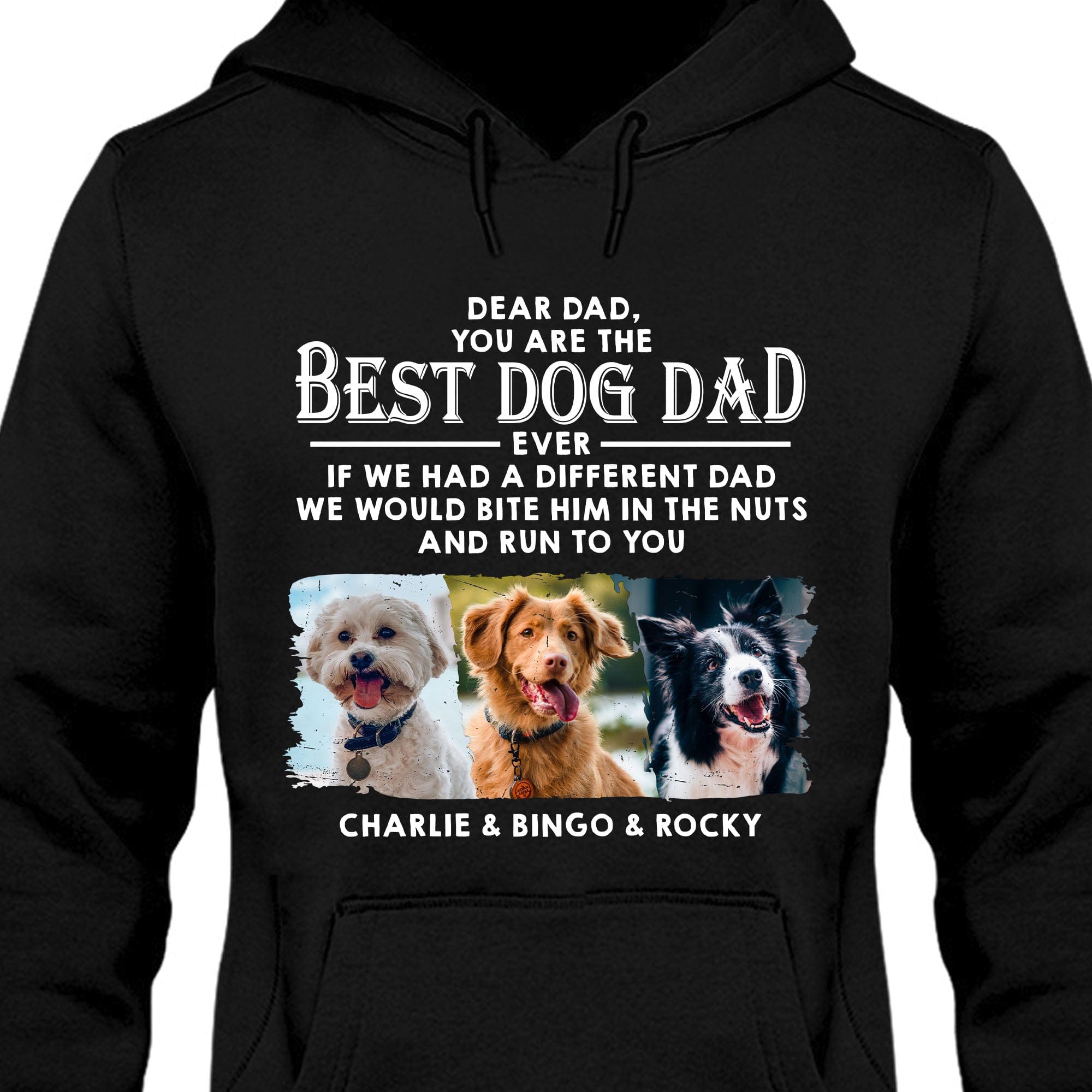 GeckoCustom Dogs Run To You Personalized Custom Photo Dog Dad Shirt C606 Basic Tee / Black / S