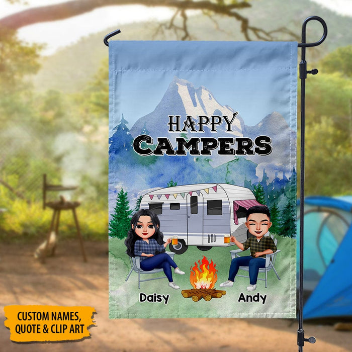 GeckoCustom Drive Slow Drunk Campers Matter Camping Garden Flag K228 HN590