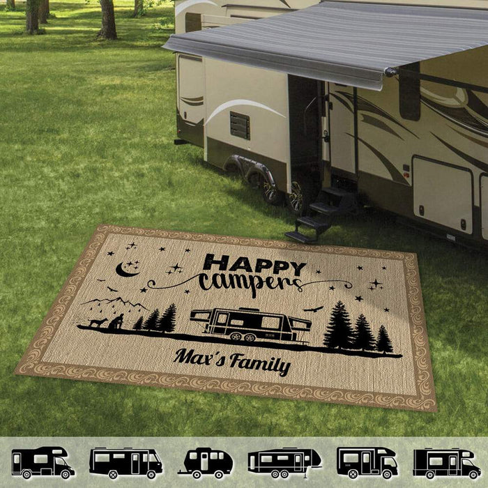 Outdoor Doormat RV camping shape, Happy Campers, Custom RV shape, RV  Camping Gift, HN590