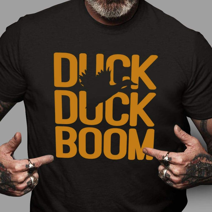 GeckoCustom Duck Duck Boom Hunting Shirt, Hunter Gift HN590 Long Sleeve / Colour Black / S