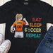 GeckoCustom Eat Sleep Soccer Repeat Soccer Shirt Youth Tee / Black / YS