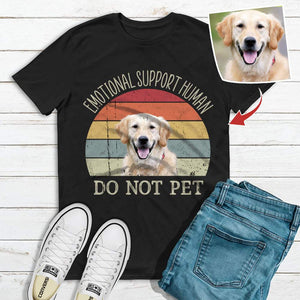 GeckoCustom Emotional Support Human Do Not Pet Dog Shirt, Cat Shirt Upload Photo Shirt HN590 Women Tee / Black Color / S