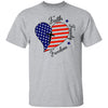 GeckoCustom Faith Family Freedom Heart American Flag Shirt H402 Basic Tee / Sport Grey / S