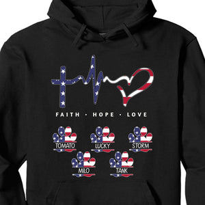 GeckoCustom Faith Hope Love American Personalized Custom Dog Cat Shirt C396