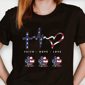 GeckoCustom Faith Hope Love American Personalized Custom Dog Cat Shirt C396