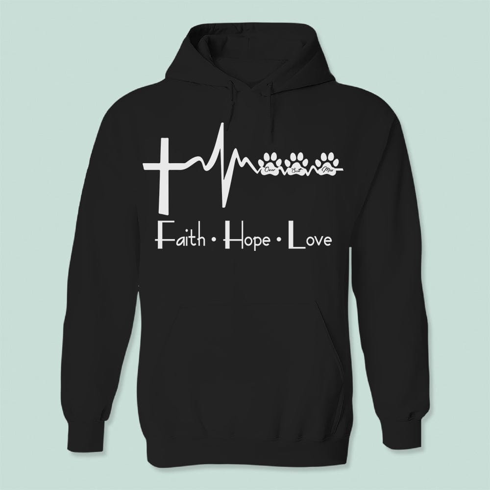 GeckoCustom Faith Hope Love Dog Shirt T286 HN590 Basic Tee / Black / S