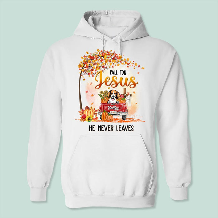 GeckoCustom Fall For Jesus He Never Leaves Dog Shirt T368 HN590 Pullover Hoodie / Sport Grey Colour / S