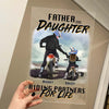 GeckoCustom Father & Child Riding Partners For Life Family 888238 Acrylic Frame, HN590