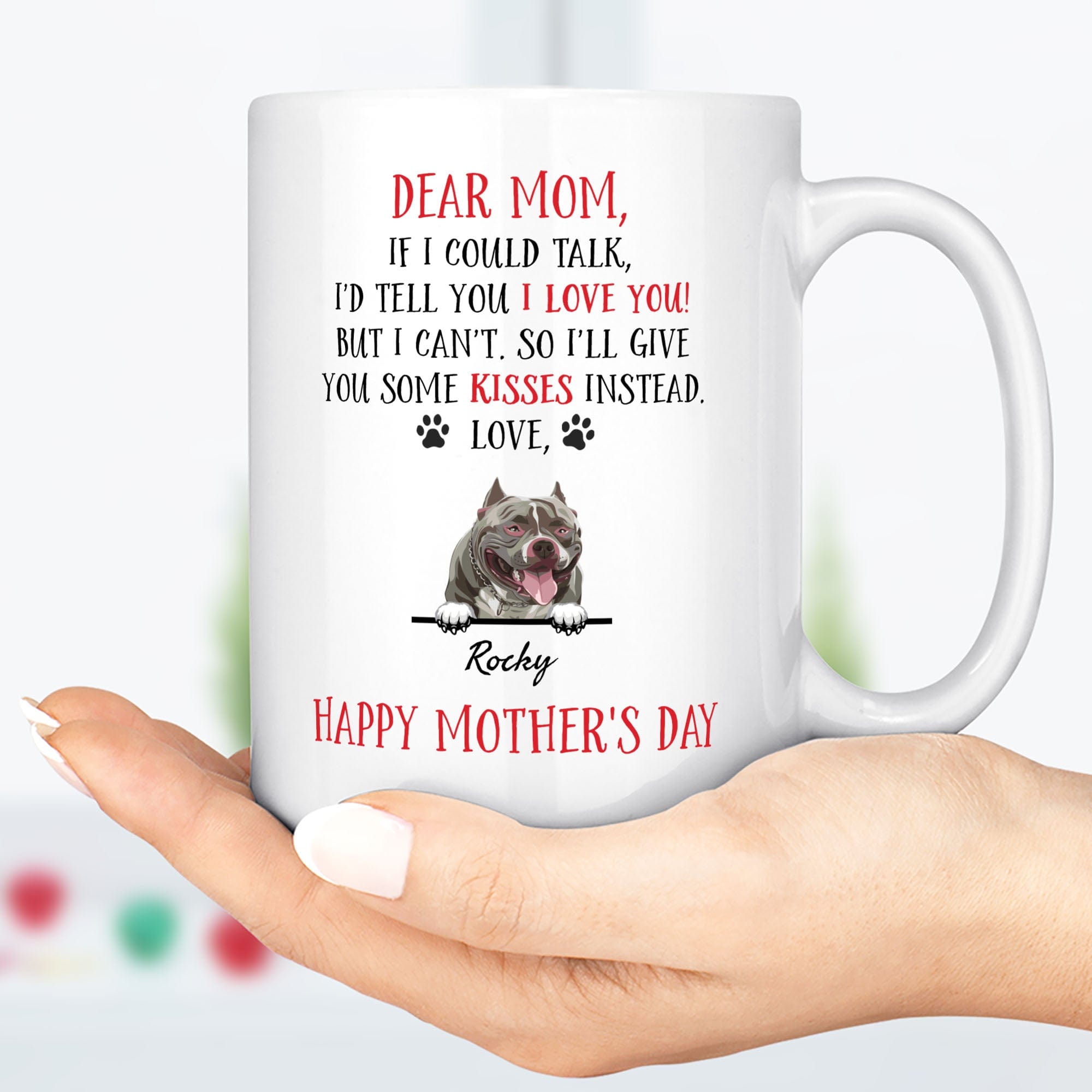 GeckoCustom Father's Mother's Day Custom Dog Mug C227 11oz