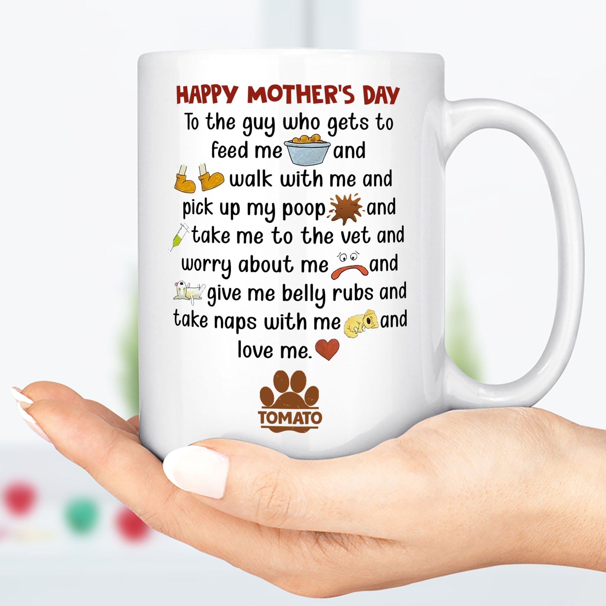 GeckoCustom Fathers Mothers Day From Dog Personalized Custom Dog Mug C233 11oz
